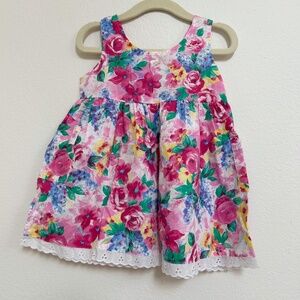 VINTAGE KOKOMO KIDS Toddler Girl Pink‎ Floral Dress - size 18 Months - adorable